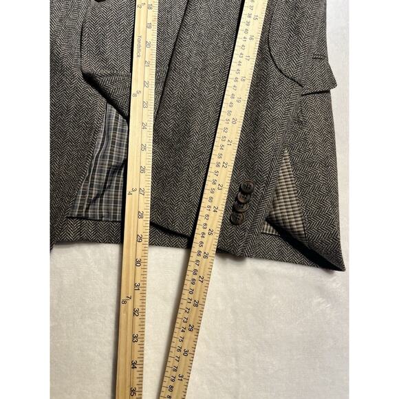 Joseph Abboud XL 44R Mens Gray Herringbone Flannel Blazer Sport Jacket - Picture 12 of 14